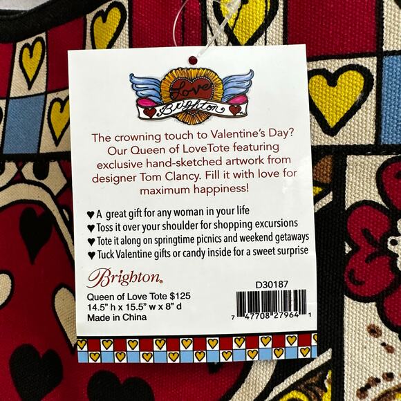 Brighton Queen Of Love Canvas Tote MSRP $125 NEW Artist Tom Clancy - Picture 8 of 9